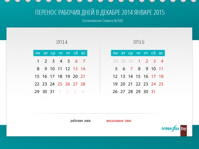 На Рождество и Новый год белорусы будут отдыхать по четыре дня