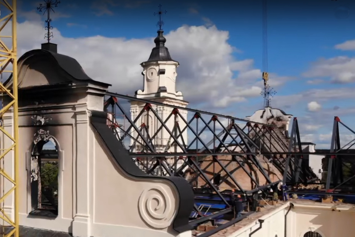 Появилось видео восстановления костела в Будславе