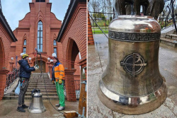 Из Германии в Беларусь: в костеле в Молодечно установили колокола