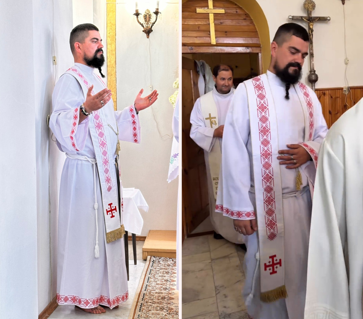 Праздничный дресс-код с вышиванкой показал беларусский священник