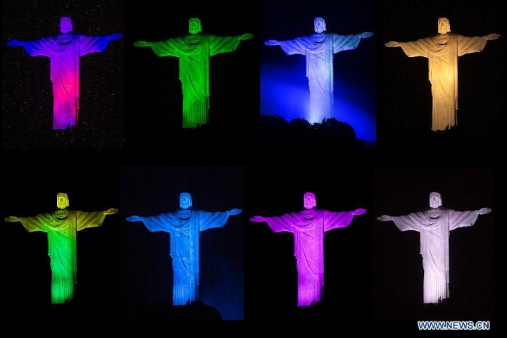 Знаменитую статую Христа в Рио украсили новой подсветкой