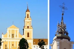 В Гродно начали восстанавливать поврежденный ураганом крест на костеле