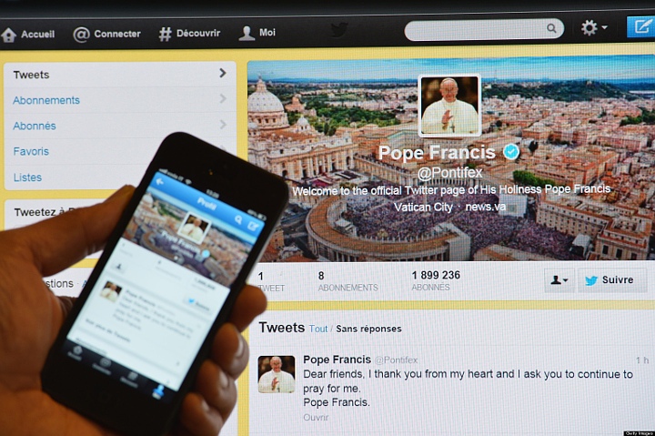 19 мільёнаў чытаюць папскі “Твітэр”