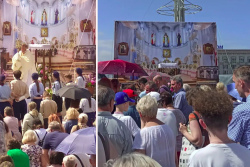 Креативно напомнили католики Минска о закрытом Красном костеле